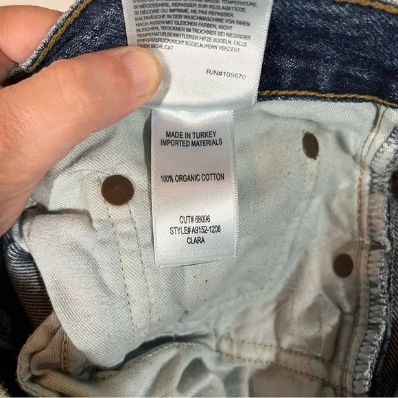 Agolde Blue Clara Low Rise  Baggy Flare Jeans Raw Hen - Picture 7 of 11